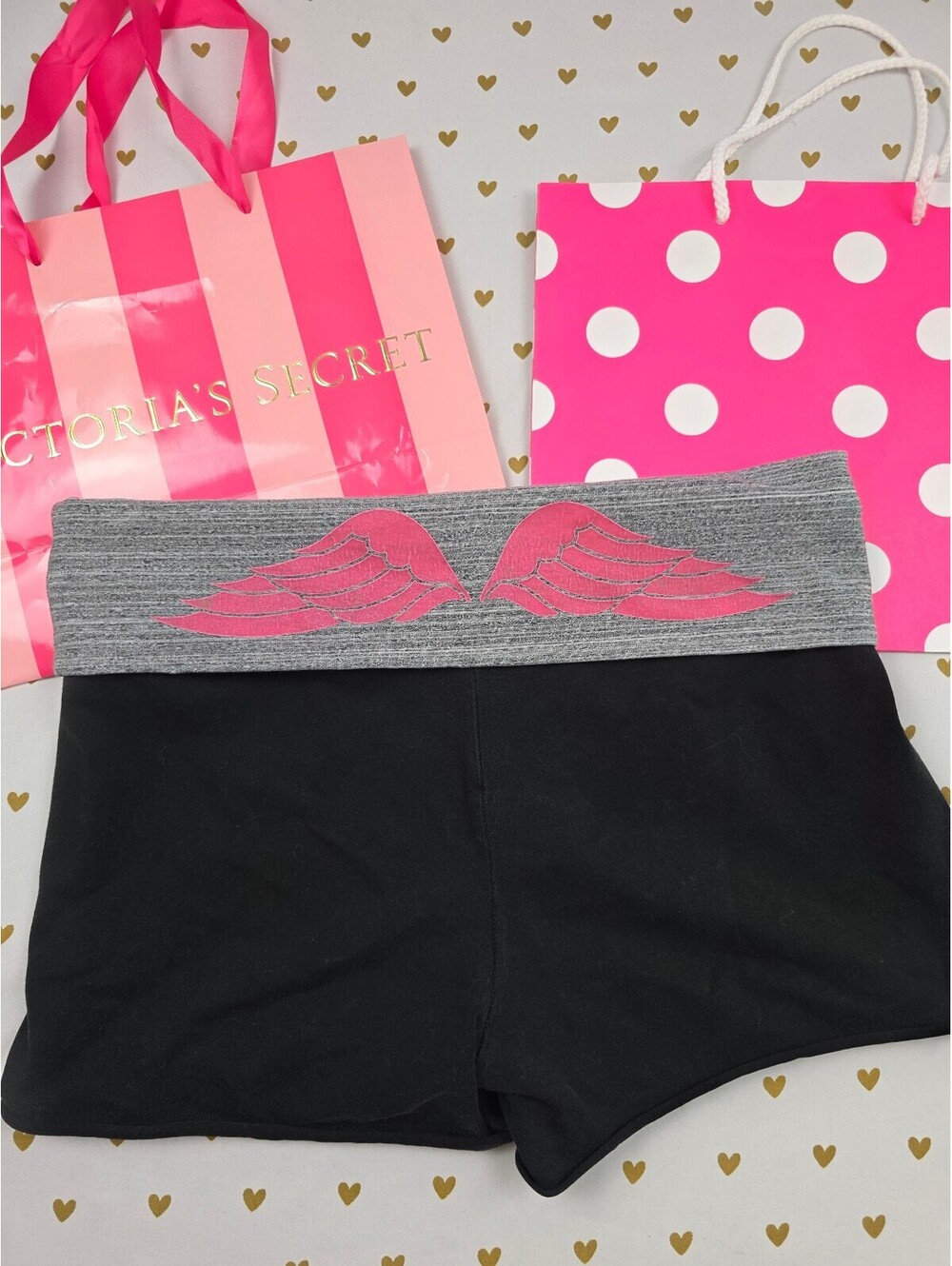 Victorias Secret Angels WINGS Foldover Yoga Shorts Medium